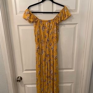 Off the shoulder Floral Print Maxi Dress